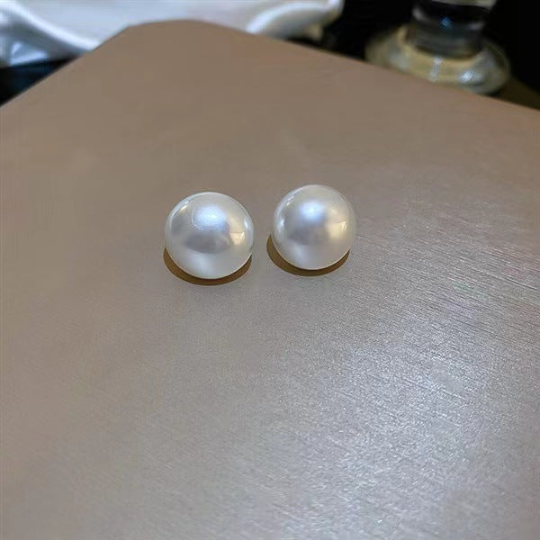 Women's Pearl Ear Female Sier Simple High-grade Light Earrings