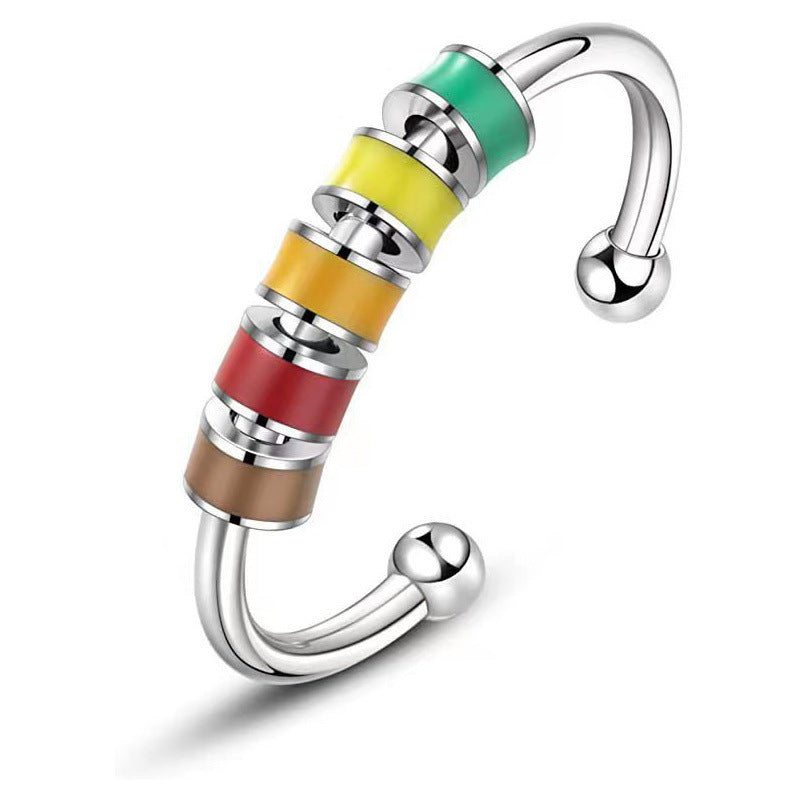 Lying Rotating Enamel Stainless Steel Colorful Rings