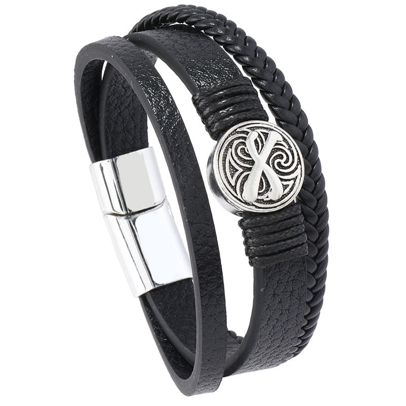 Men's Weaving Simple Trendy Fashion Magnetic Buckle Bracelets