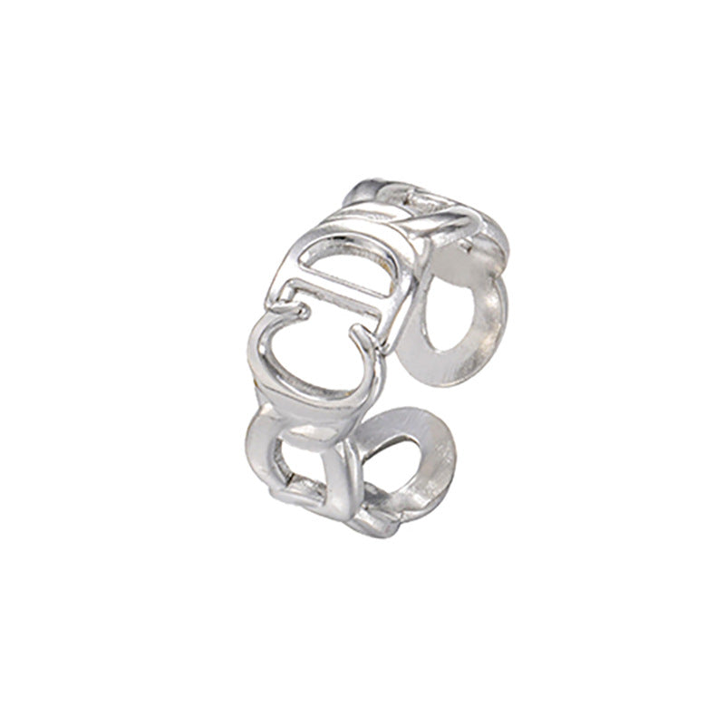 Women's Titanium Steel Open Hollow Niche Accessories Rings