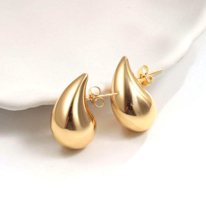 Shaped Tube Exaggerated Style Light Luxury Fashion Simple Niche Earrings