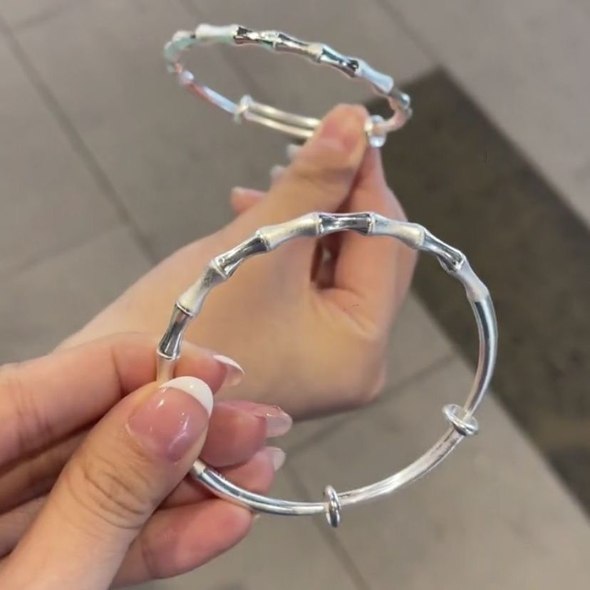Glazed Surface Matte Bamboo Female Retro Bracelets