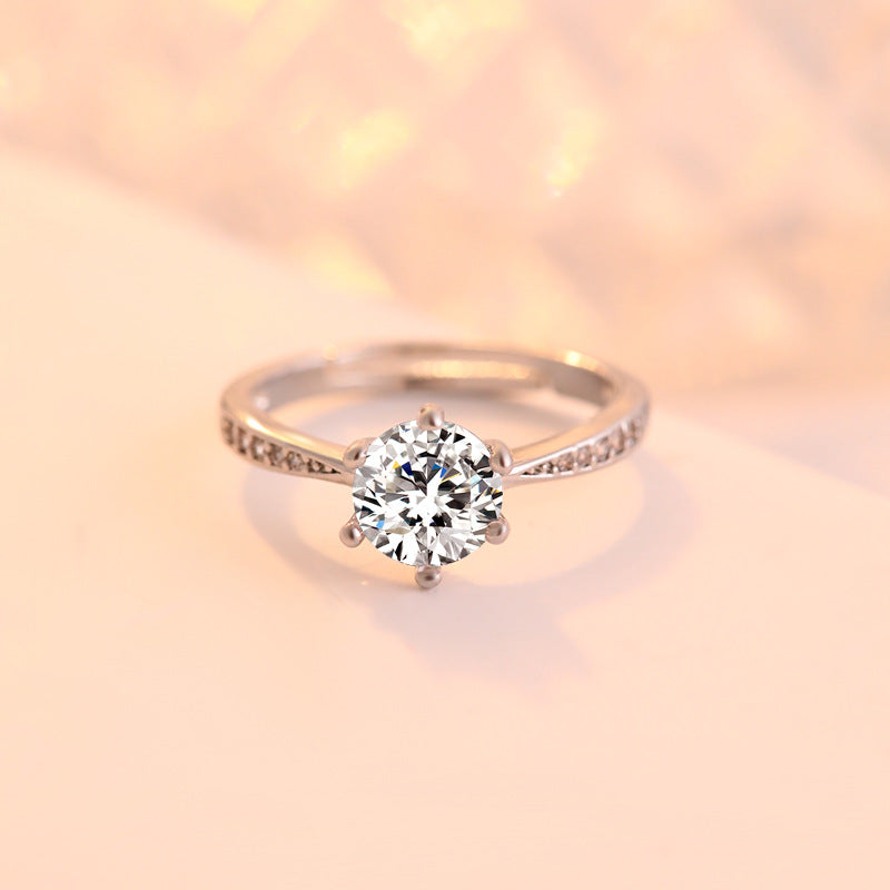 Korean Style Artificial Diamond Couple Female Zircon Rings