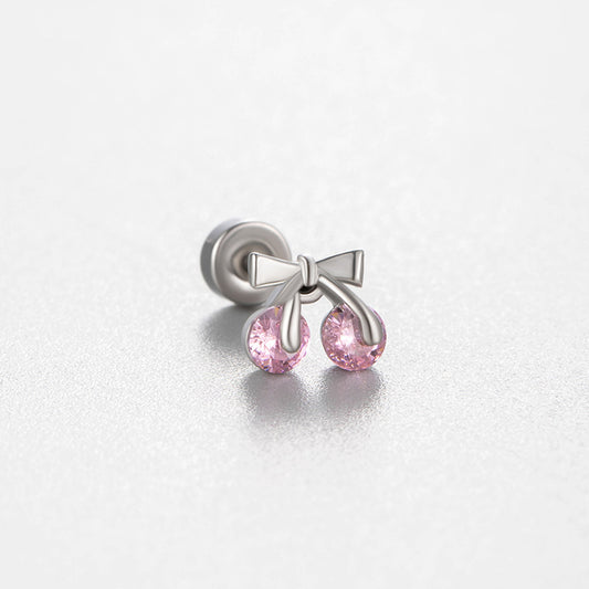 Screw Twist Rod Titanium Steel Ear Earrings