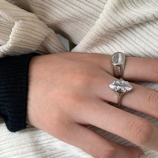 Gemstone Diamond Denier Light Luxury High-grade Rings