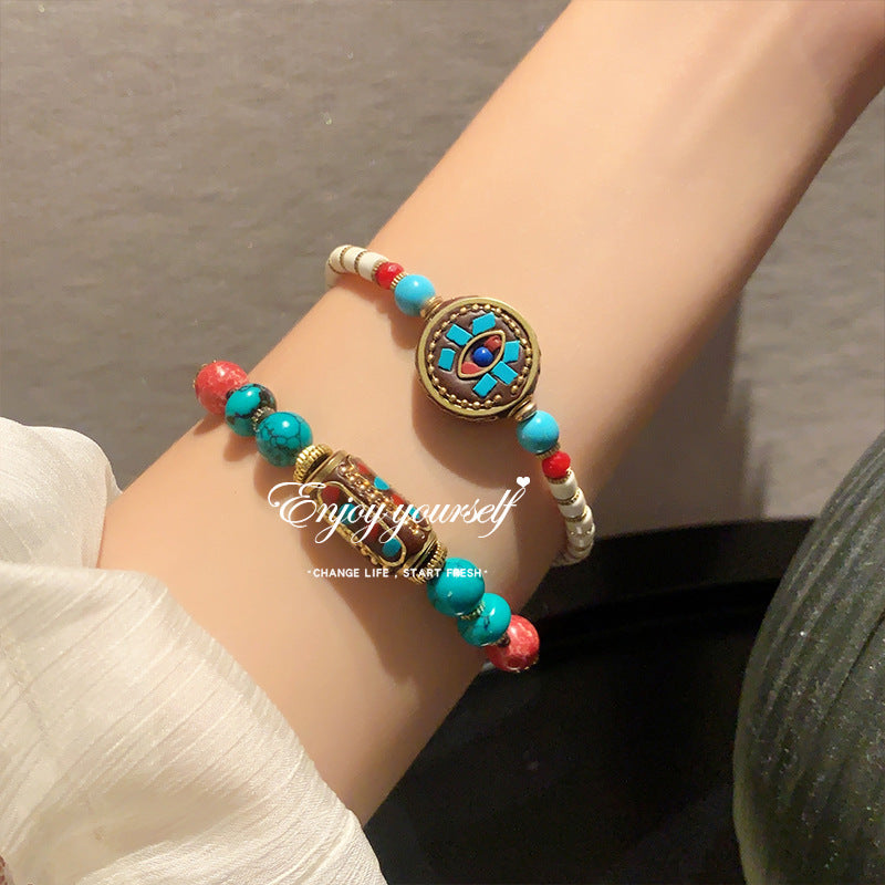 Women's Beads Woven For Design High-grade Tibetan Bracelets