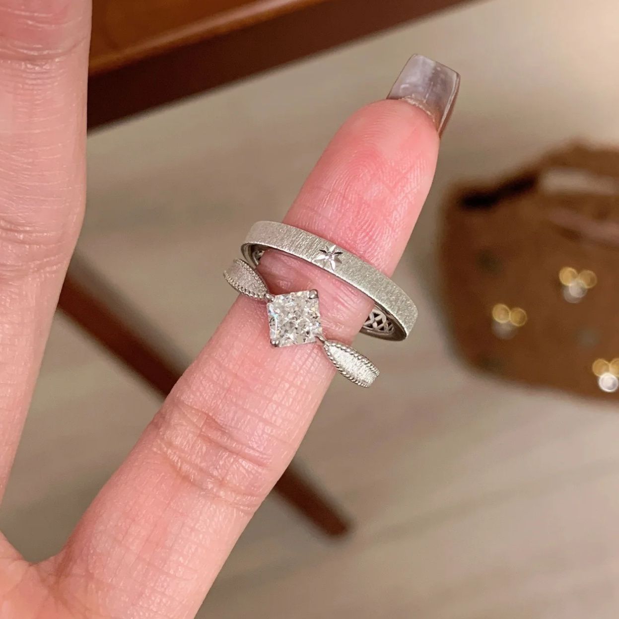 Minority Small Square-cut In Vintage Retro Ring