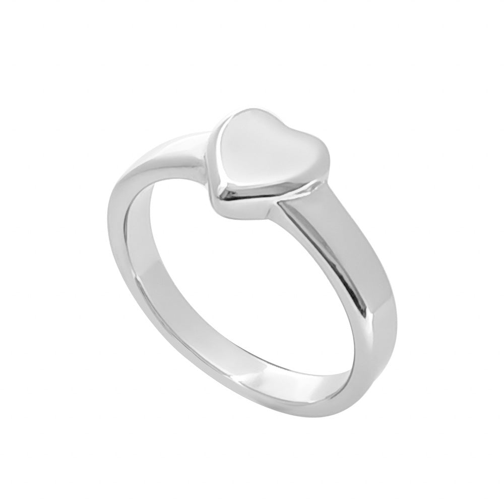 Titanium Steel Heart-shaped Casting Engraved Hand Rings