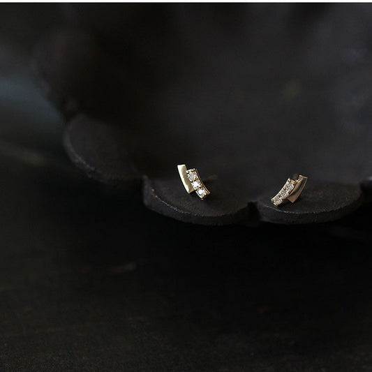 Fashion Gold Plated Short Double Row Earrings