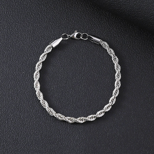 Stainless Steel Chain Cuban Fashion Trendy Cool Handsome Titanium Bracelet