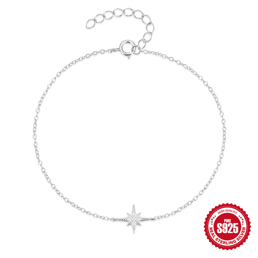 Sier Octagonal Star Diamond Korean Style Elegant Personalized Bracelets