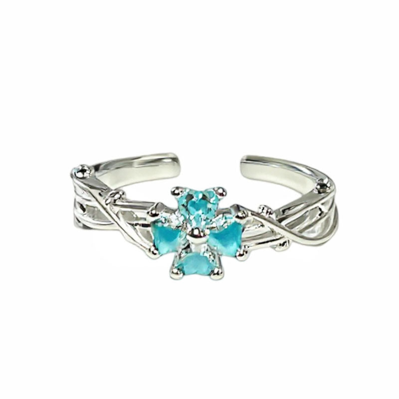 Flower Light Luxury Temperament Female Niche Summer Unique Design Sense Ring
