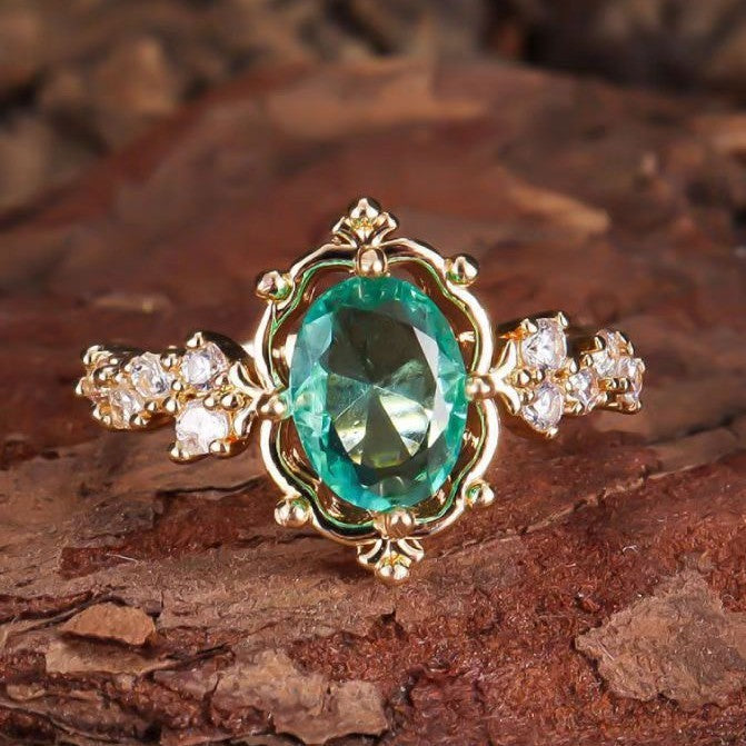 Women's Unique Exquisite Design Sense Copper Inlaid Rings
