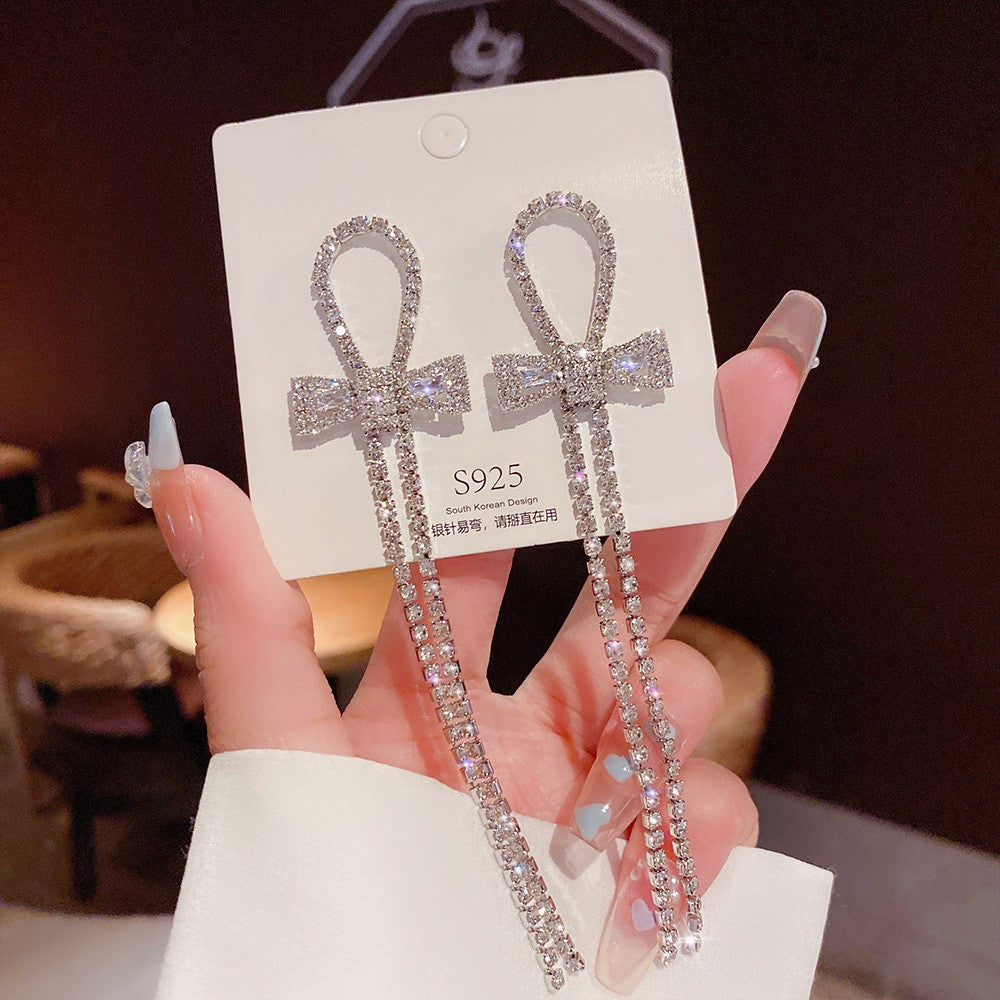 Women's Vintage Tassel Diamond High-grade Ear Minority Earrings