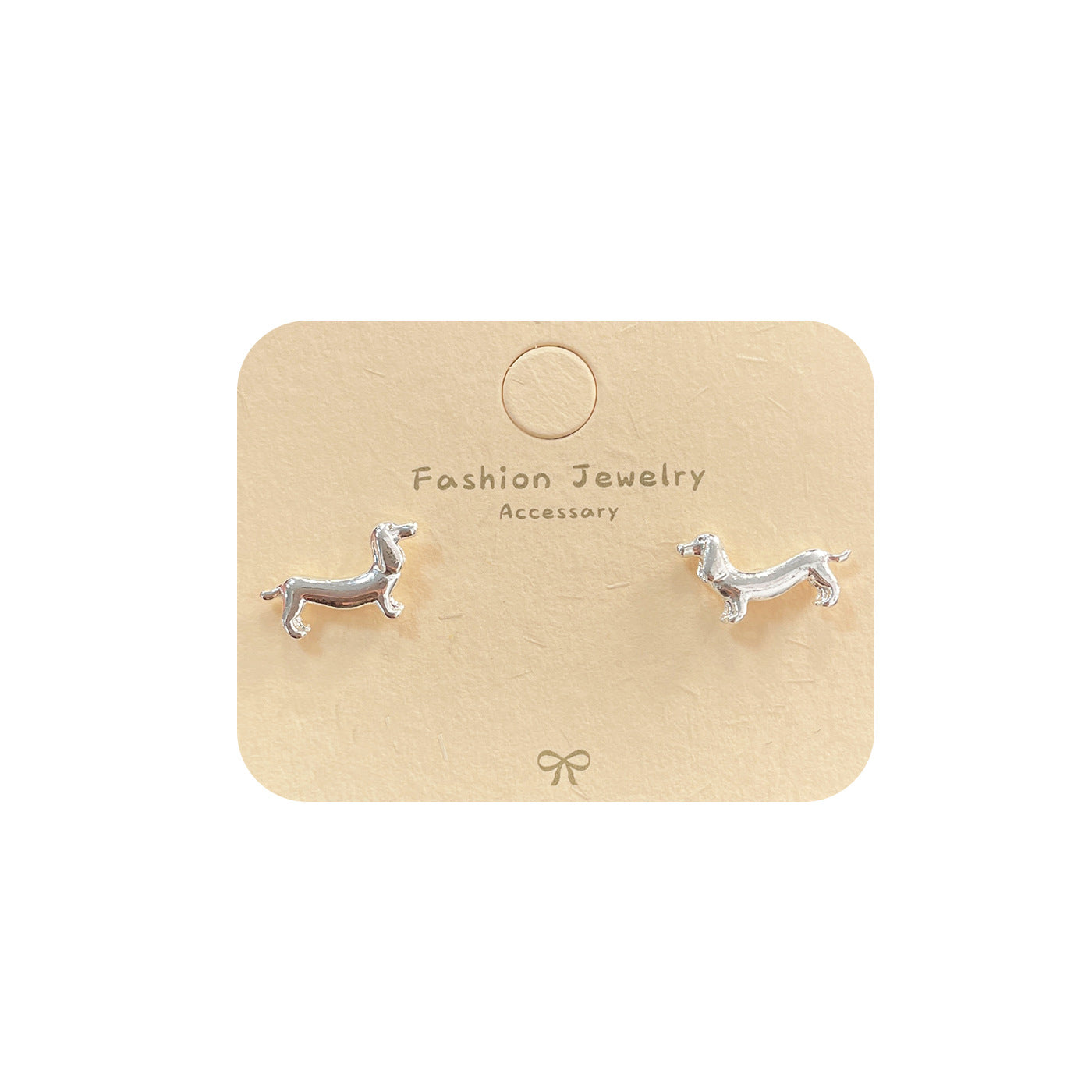 Sausage Dog Female Sier Needle Plain Earrings