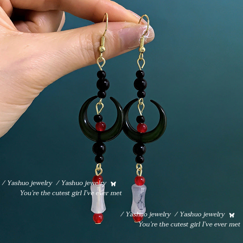 Women's Chinese Style High Sense Skirt Antique Eardrops Earrings