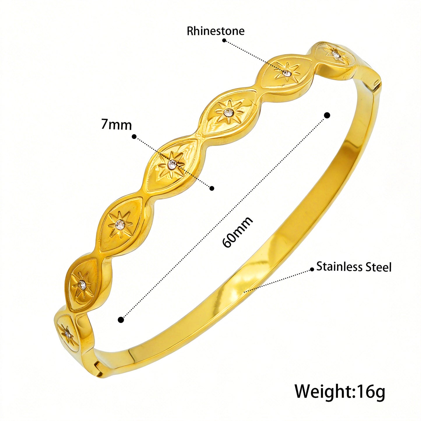 Open Stainless Steel Hydraulic Light Luxury High-grade Exaggerated Design Sense Bracelets