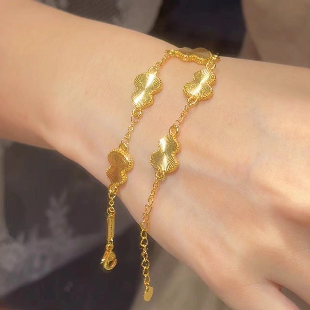 High Laser Gourd Gold Shop Flash Niche Bracelets