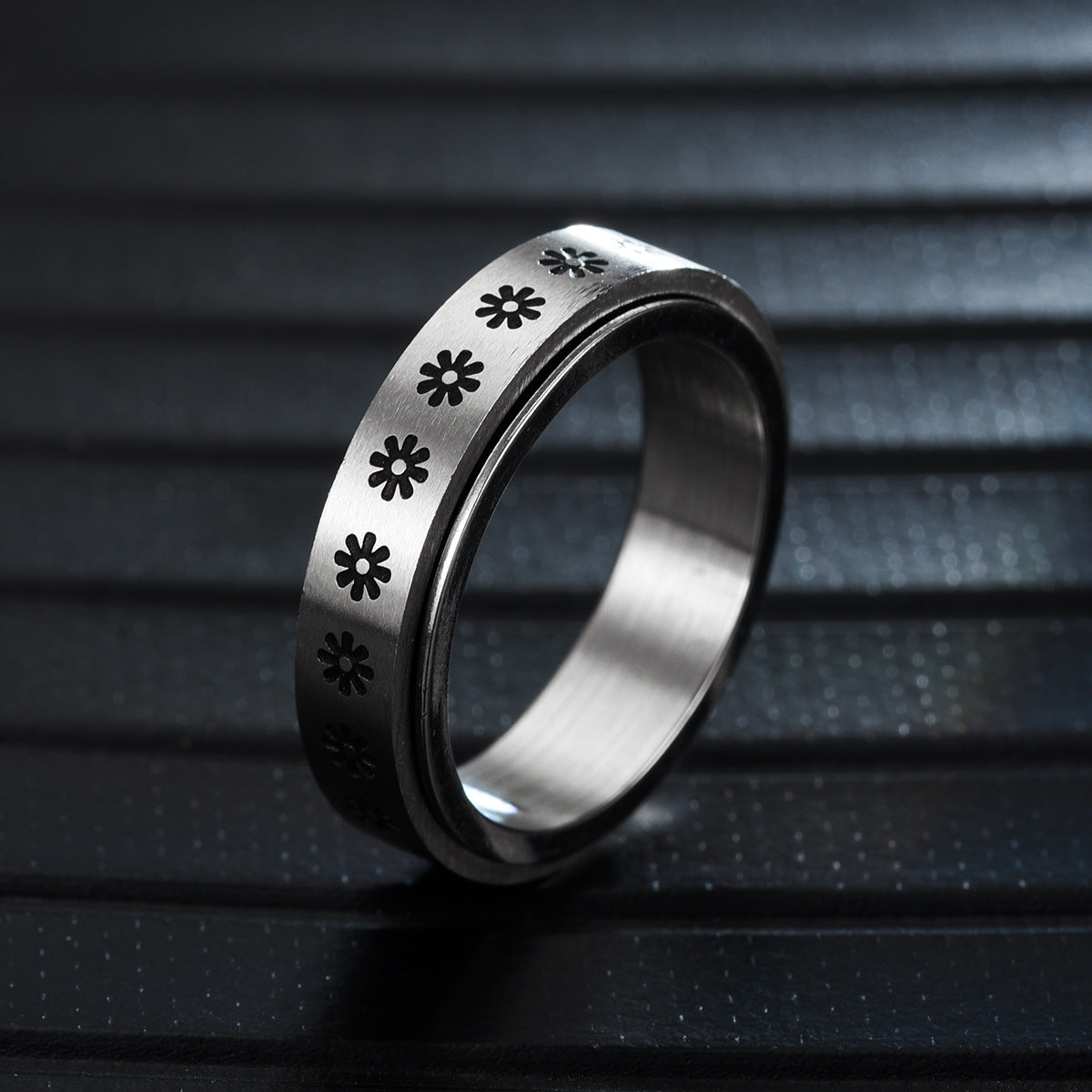 Stainless Steel Rotatable Star Moon Various Rings