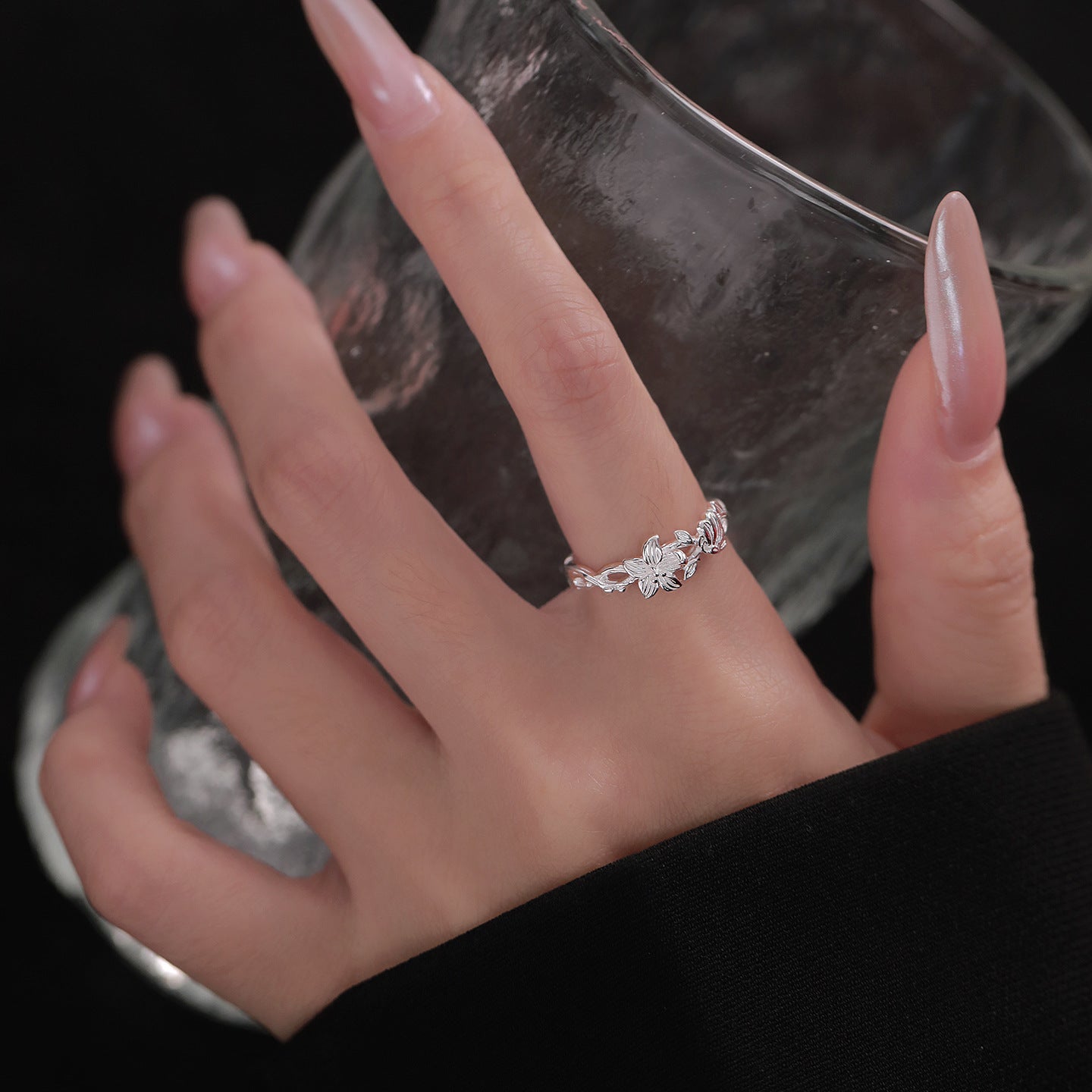 Women's Sterling Sier Lily Flower For Design Exquisite Ring