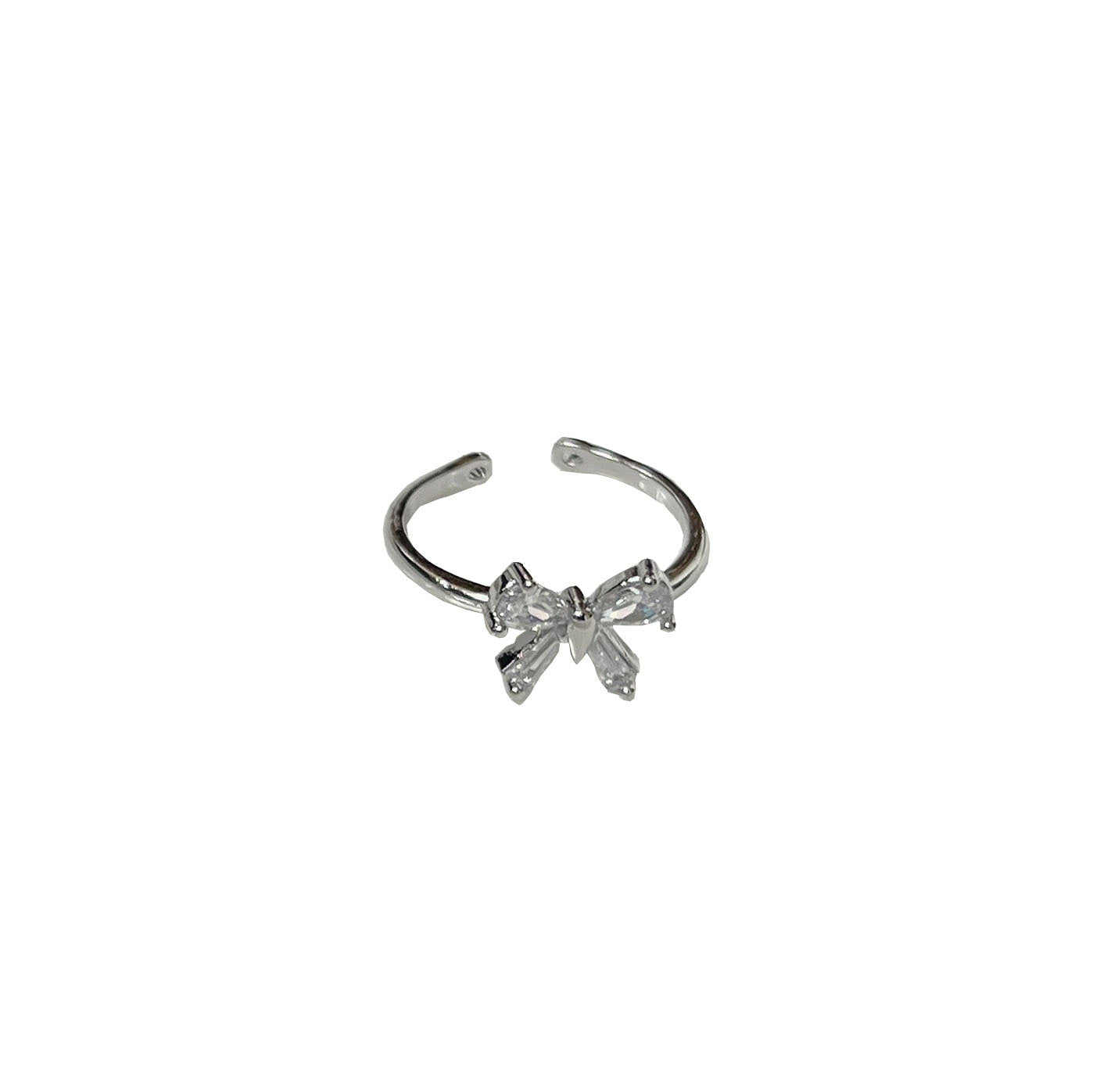 Zircon Bow Opening Adjustable Personality Minimalist Rings