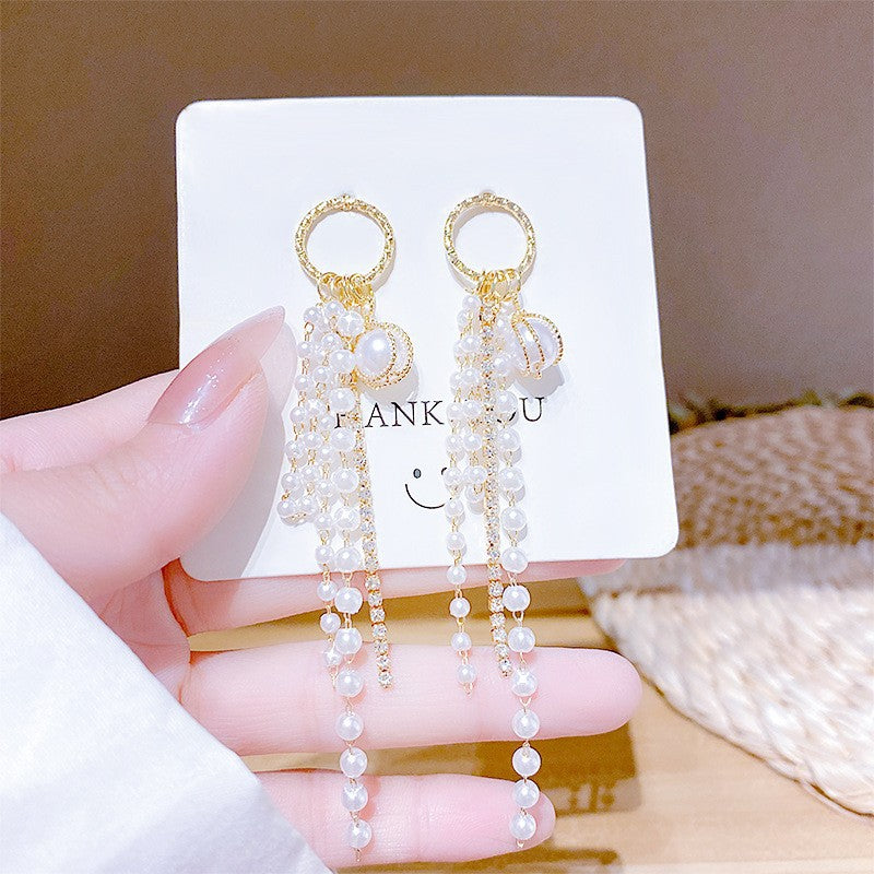 Needle Elegant Tassel Advanced Simple Thin Earrings