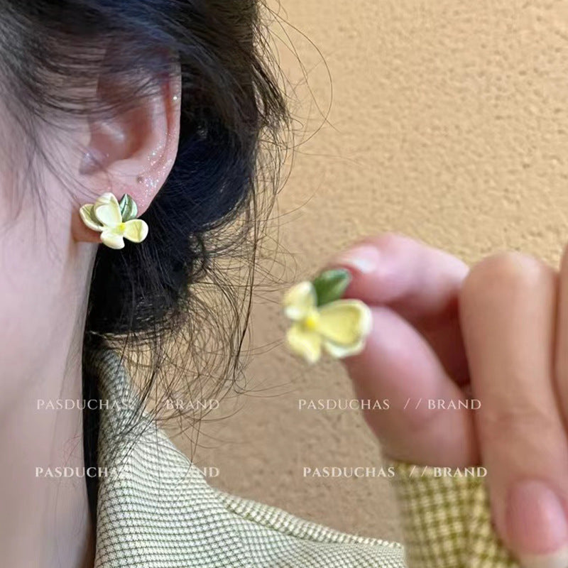 Women's Fresh Flower For Trendy Mori Style High Earrings