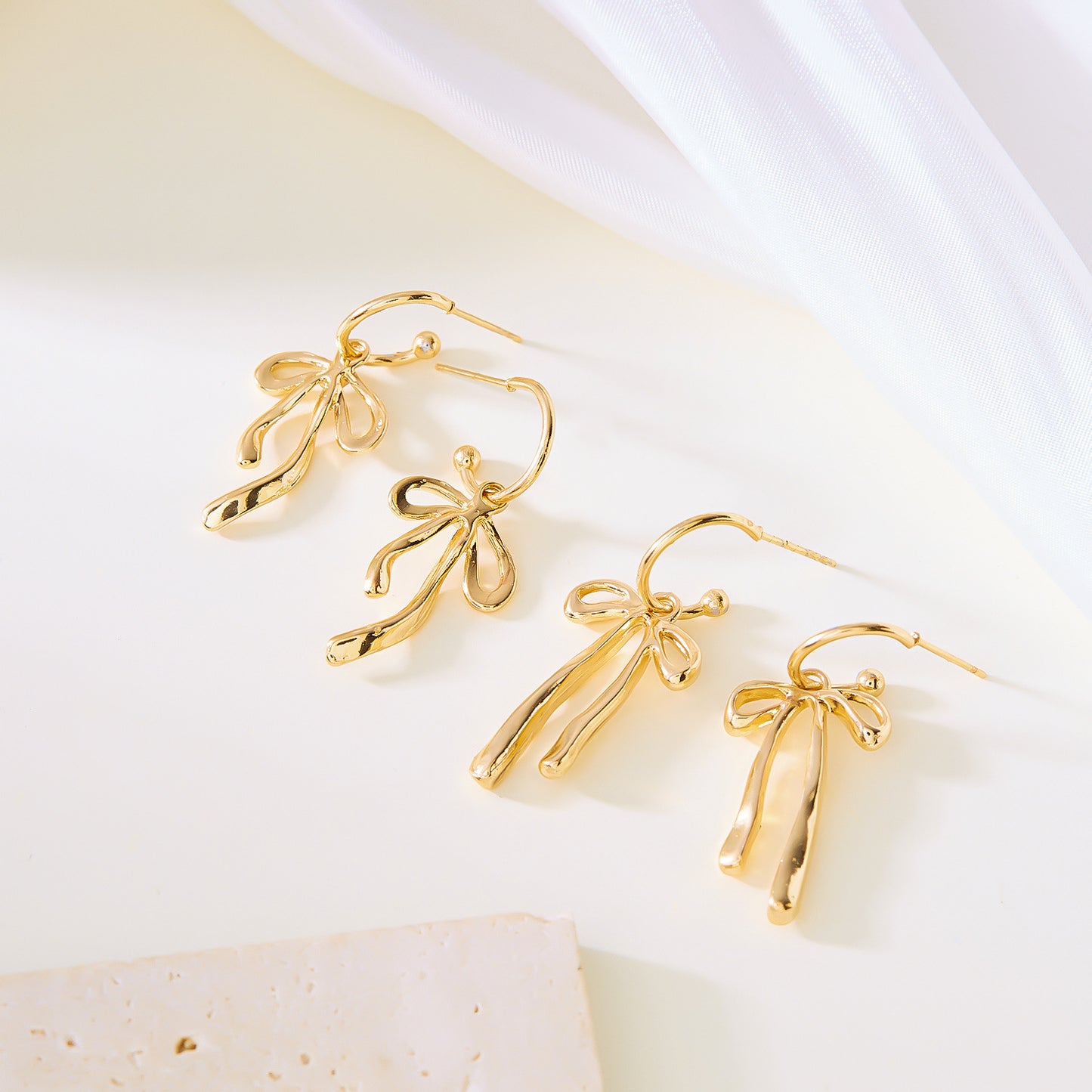 Creative Bowknot Tassel Simple Temperamental Minority Earrings