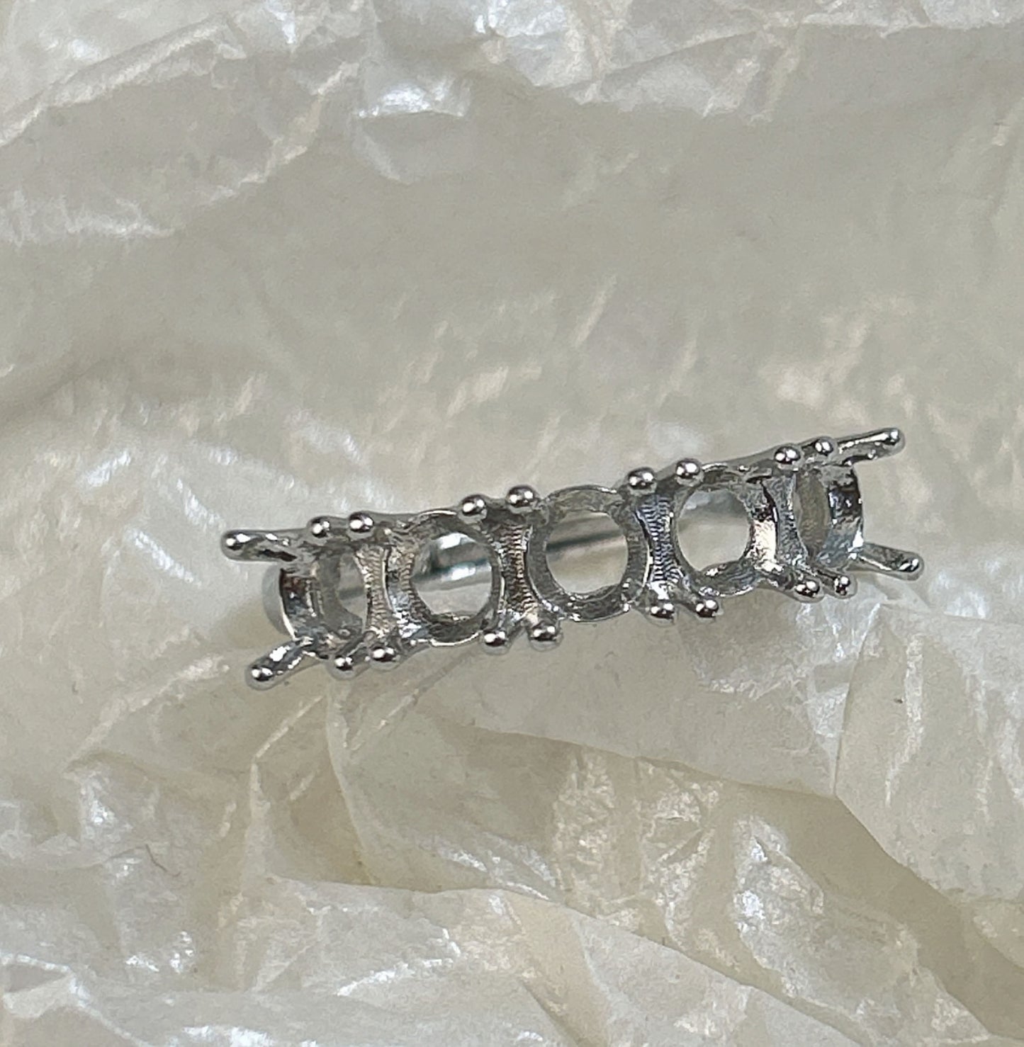Setting Big Diamond Round Drip Love Open Mouth Inlaid Ring