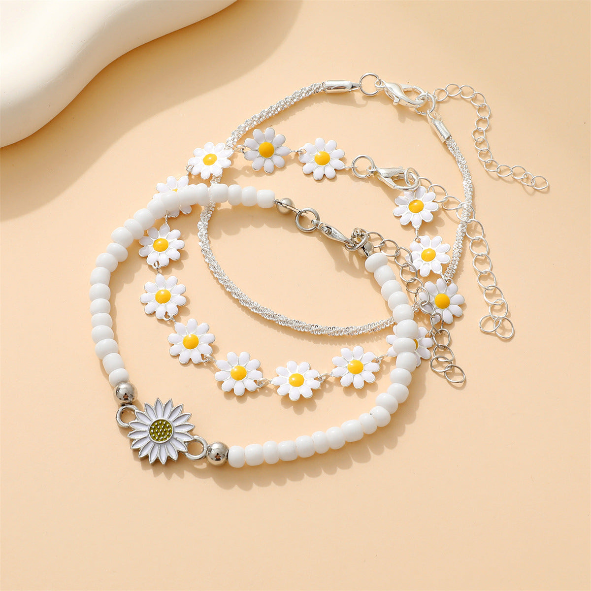 Sunflower Flower Twin Female Flash Caterpillar Bracelets