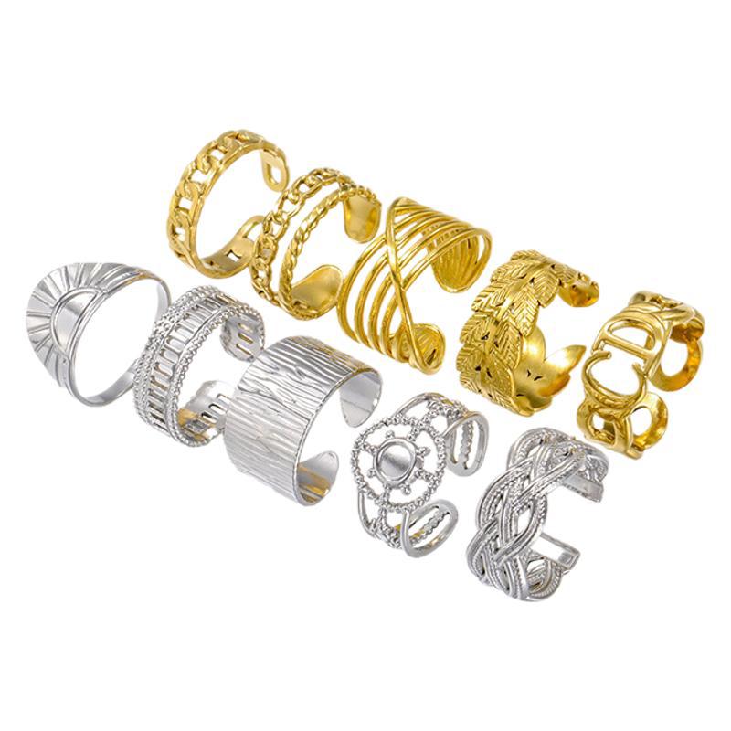 Women's Titanium Steel Open Hollow Niche Accessories Rings