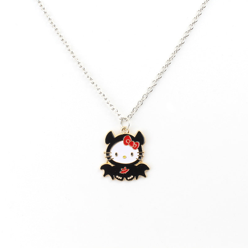 Demon Ghost Hello Kitty Alloy Dripping Necklaces