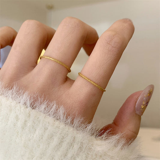 Women's Gold-plated Simple Frosted Fashion Index Finger Rings