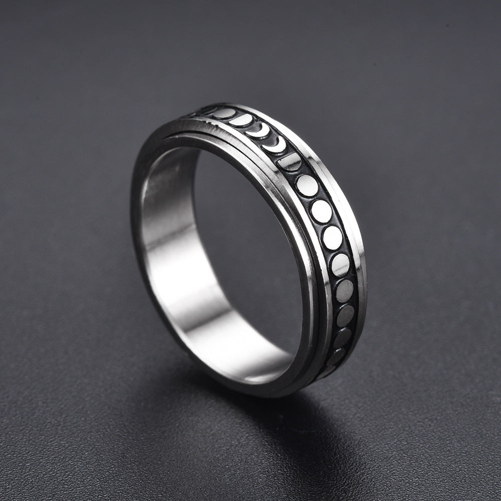 Personality Rotating Decompression Stainless Steel Corrosion Smear Oil Ring
