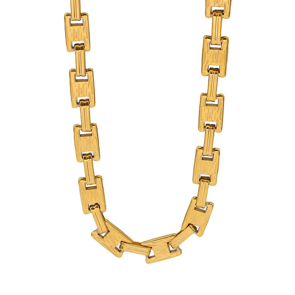 Trendy Stainless Gold Handmade Chain Waterproof Jewelry Set