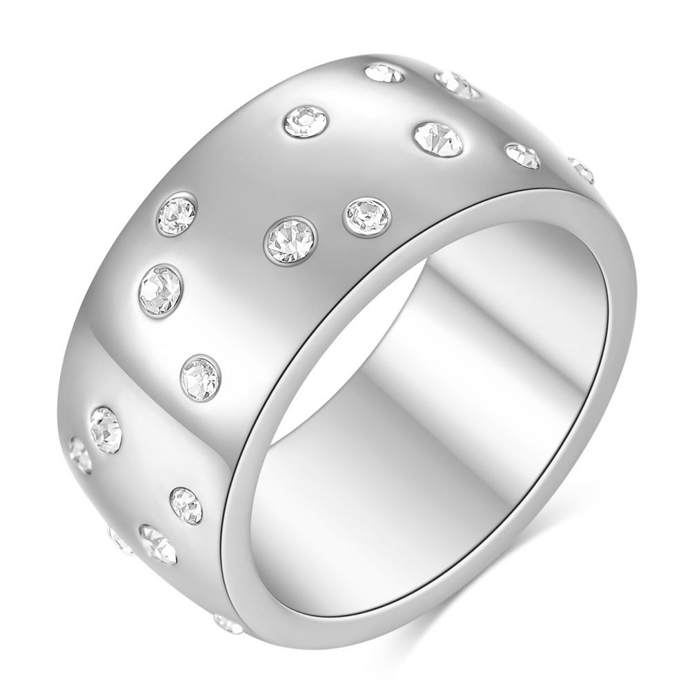 Popular Starry With Diamonds Titanium Steel Rings
