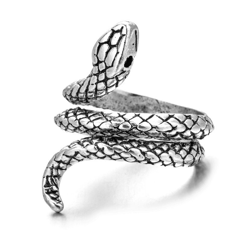 Open Snake Exaggerated Snake-shaped Punk Multiple Rings