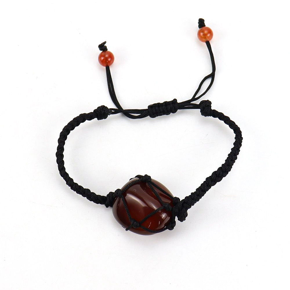 Broadcast Hand-woven Black Jade Thread Crystal Bracelets