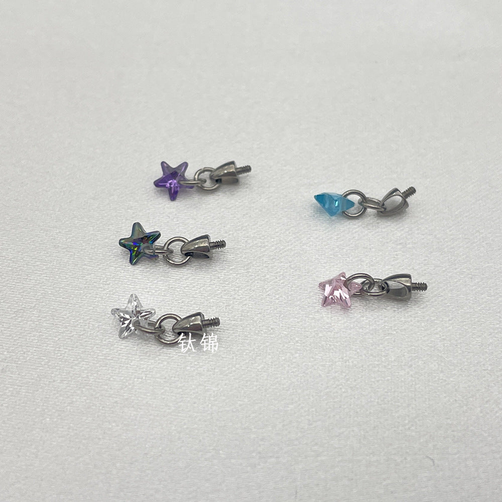 Titanium Alloy Heart Water Drops Square Horse Eye Earrings