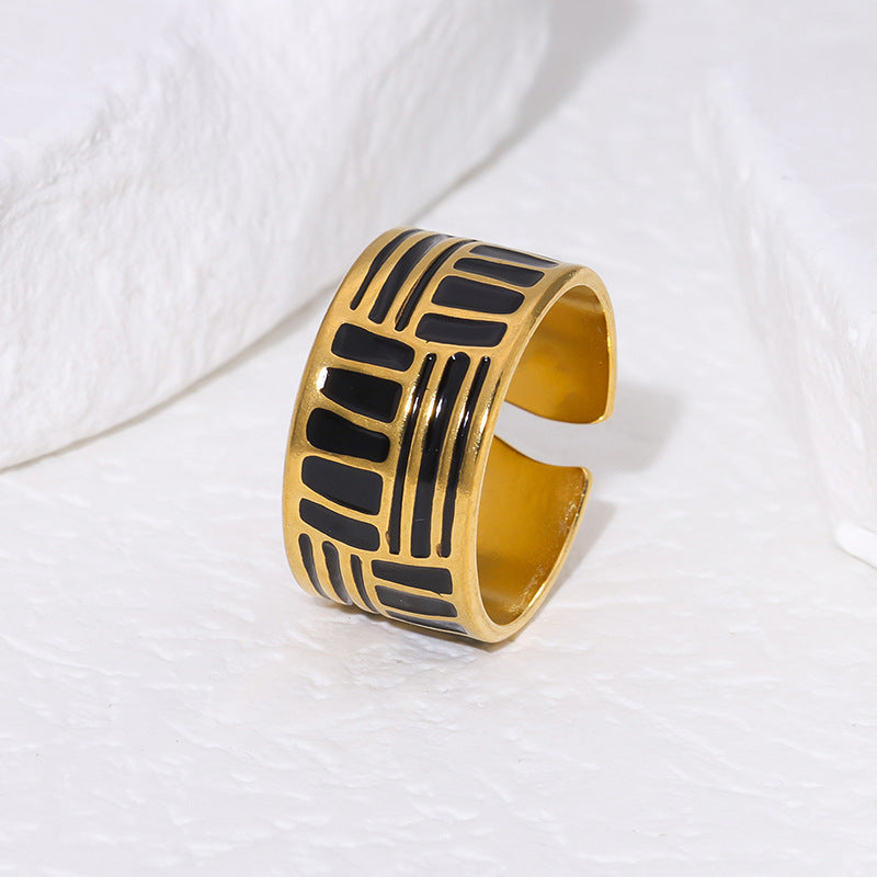 Men's Open Drop Oil Unique Design Street Rings