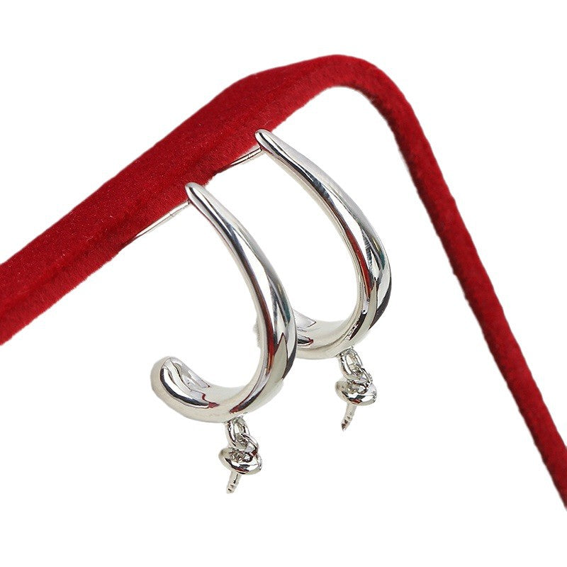 Women's Simple Glossy Pearl Gilded Eardrop Frame Earrings