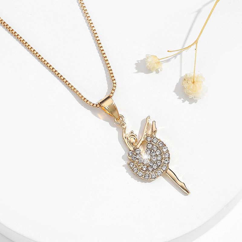 Comfortable Rhinestone Glass Pearl Ballet Cute Pendants