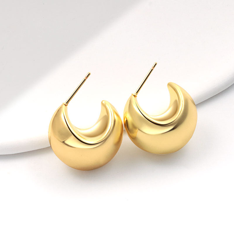 Shaped Tube Exaggerated Style Light Luxury Fashion Simple Niche Earrings