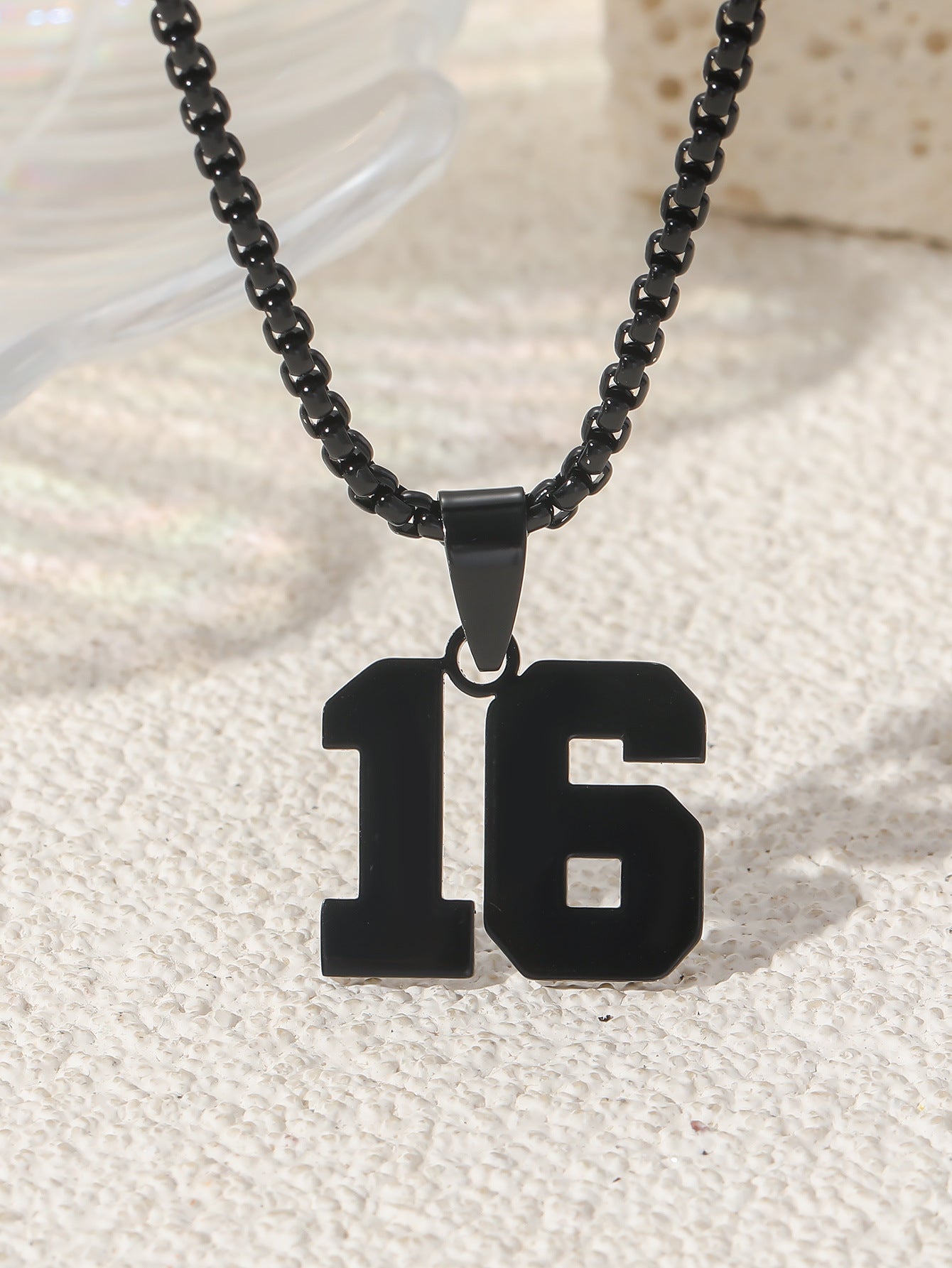 Fashion Stainless Steel Double-sided Digital Male Female Personality Hip Hop Necklaces
