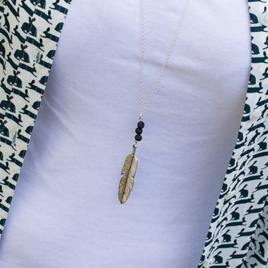 Women's Retro Fashion Volcanic Rock Beads Long Necklaces