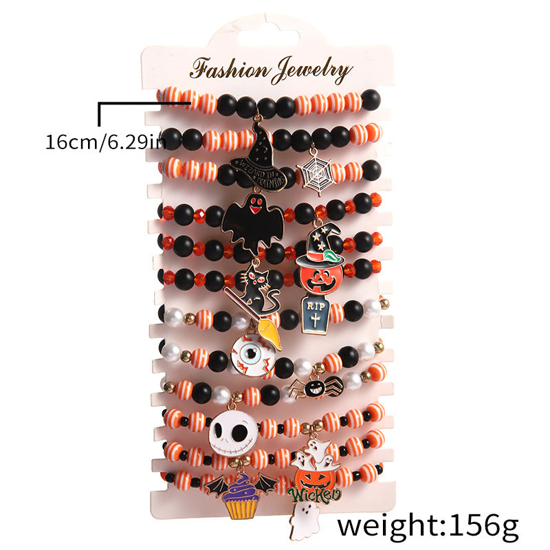 Halloween Acrylic English Dress Up Polymer Bracelets