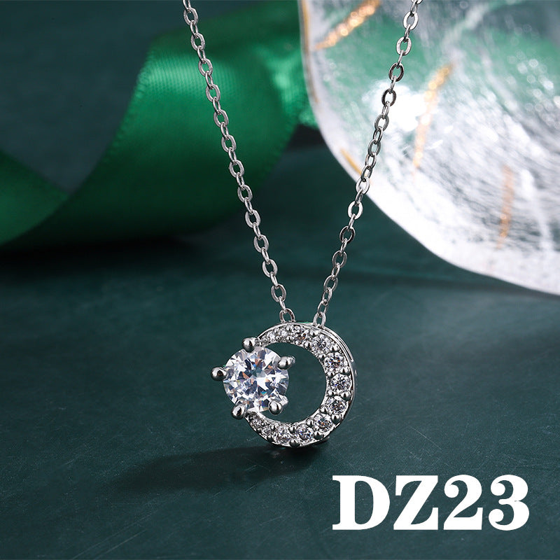 Imitation Moissanite Female White Gold Plated Pendants
