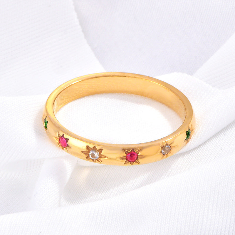 Women's Titanium Steel Gold-plated French Fashion Temperament Rings