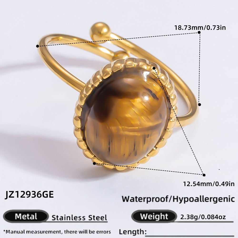 Stone Light Luxury Retro Niche High-grade Rings