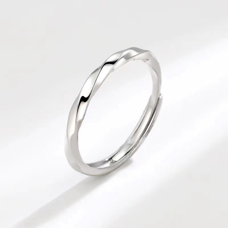 Women's & Men's Personality Mobius Curved Simple Open Valentine's Rings